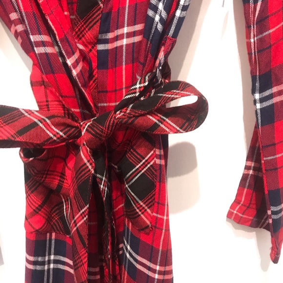 NWT! Altar’d State Red Plaid Flannel Robe - Picture 6 of 8